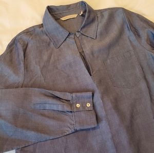 Soft Surroundings Chambray‎ Tencel Pullover Tunic Size Medium